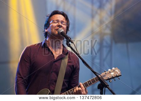 Rimetea (Torocko), Romania - July 3, 2016: The Kiscsillag hungarian band performing at the Doublerise festival, the first multi art festival from Transylvania on July 3, 2016 