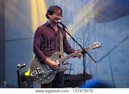 Rimetea (Torocko), Romania - July 3, 2016: The Kiscsillag hungarian band performing at the Doublerise festival, the first multi art festival from Transylvania on July 3, 2016 