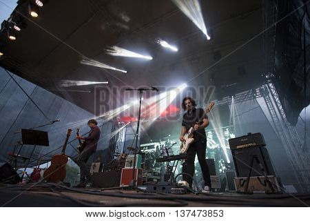 Rimetea (Torocko), Romania - July 3, 2016: The Kiscsillag hungarian band performing at the Doublerise festival, the first multi art festival from Transylvania on July 3, 2016 