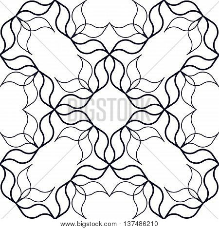 Abstract geometric background with wavy organic shapes. Seamless repeat pattern.