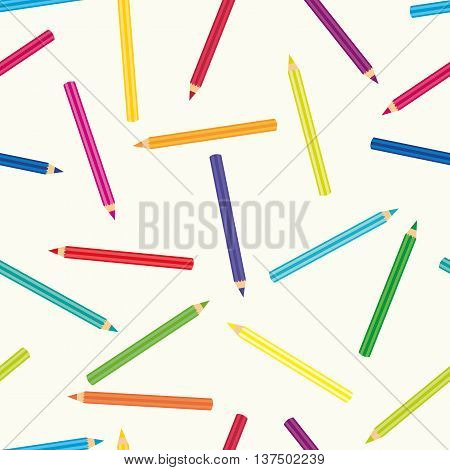 Vector background seamless pattern with colored pencil.