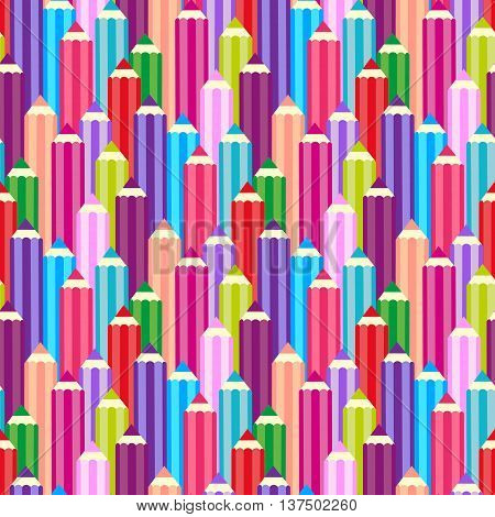 Vector background seamless pattern with colored pencil.