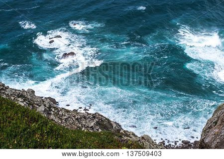 mountain sky rock wave water sea white