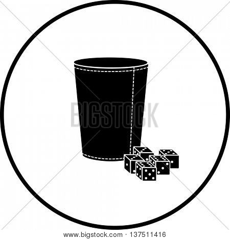 dice cup with dices symbol