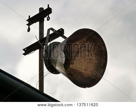 old town wrecked megaphone on the roof