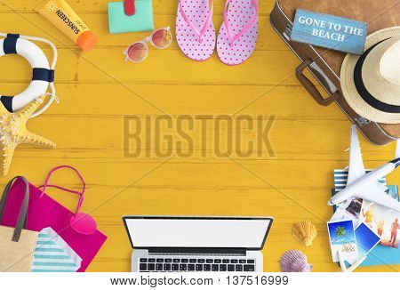 Beach Objects Border Blankspace Concept