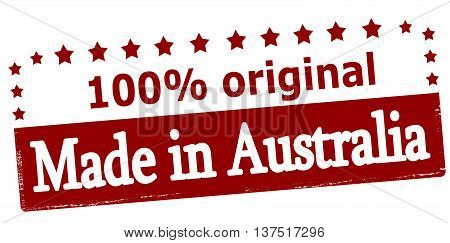 Rubber stamp with text made in Australia inside vector illustration
