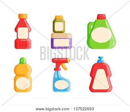 House hold bottle template and container bottle pack design bottle template. Bottle template plastic package. Blank package container dummy bottle template flat vector illustration.