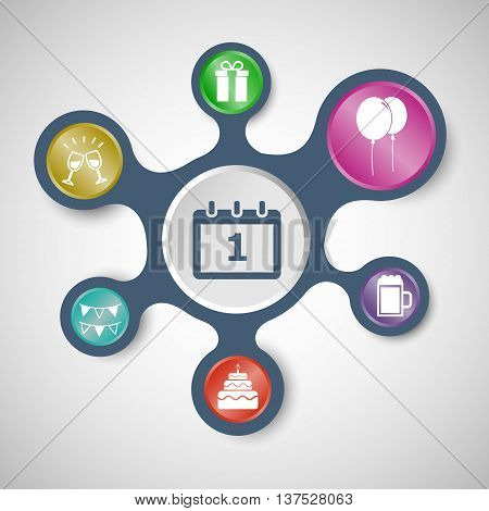 New year infographic templates with connected metaballs, stock vector