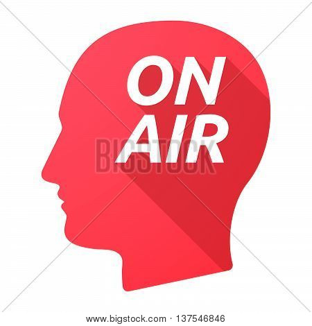 Isolated Long Shadow Male Head With    The Text On Air