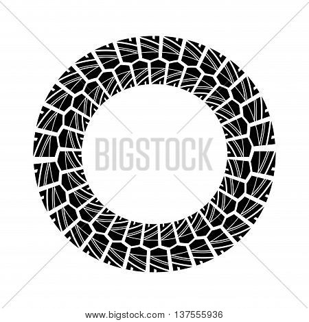 Tire  concept represented by wheel print icon. isolated and flat illustration