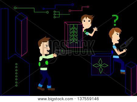 illustration of laser game laser tag vector