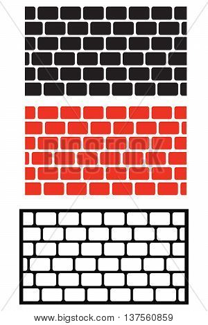 brick wall boundary computer icon symbol construction