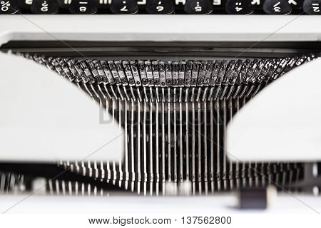 Typebars With Letter Characters In Old Typewriter