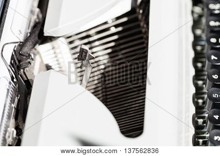 Typebar Operates In Mechanical Typewriter
