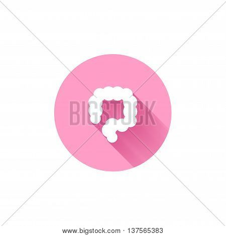 Vector colon simple icon. Human internal abdomen organs