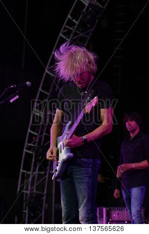 WANTAGH, NY-AUG 14: Musician Kenny Wayne Shepherd of the Kenny Wayne Shepherd Band performs onstage at Jones Beach Theater on August 14, 2015 in Wantagh, New York.