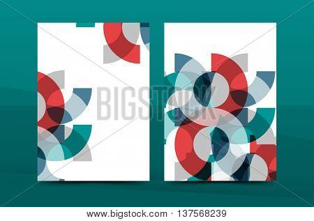 Colorful fresh business A4 cover template - flyer, brochure, book cover and annual report. Geometric design abstract background