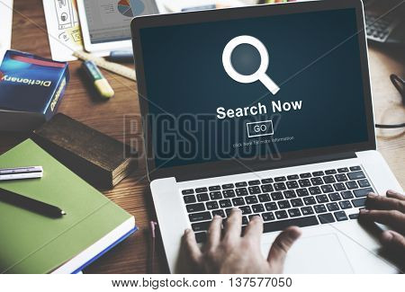 Search Now Exploration Discover Searching Finding Concept