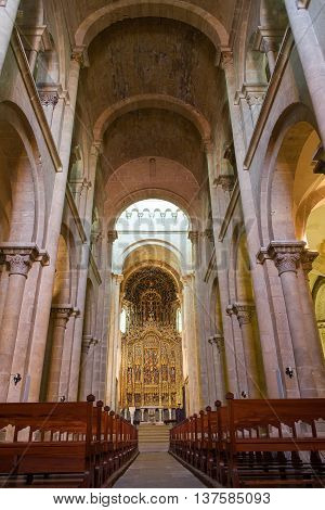 Se Velha Old Cathedral Of Coimbra. Portugal.