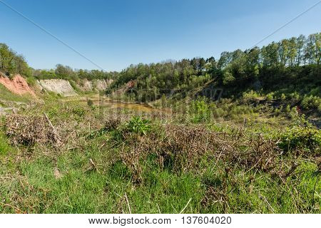 Landscape northern germany with a little pond