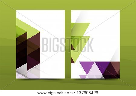 Colorful fresh business A4 cover template - flyer, brochure, book cover and annual report. Geometric design abstract background
