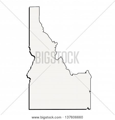 Vector Idaho State USA 3D Outline Map