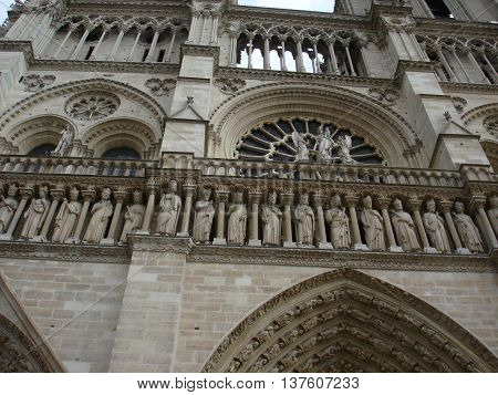 facade notre dame de paris in Frace