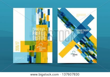 Colorful fresh business A4 cover template - flyer, brochure, book cover and annual report. Geometric design abstract background