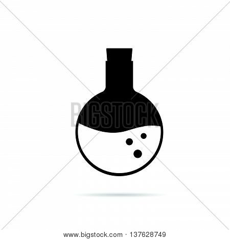crucible chemistry in black and white color illustration