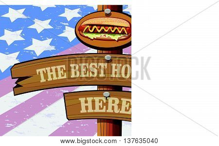 National hot dog day. Hot dog vector.