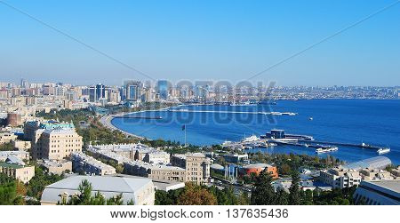 View over Baku, the capital of Azerbaijan.