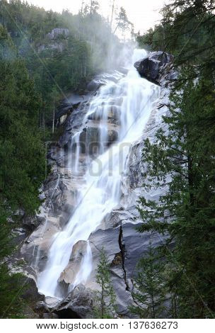 A waterfall in Sea To Sky Gandola