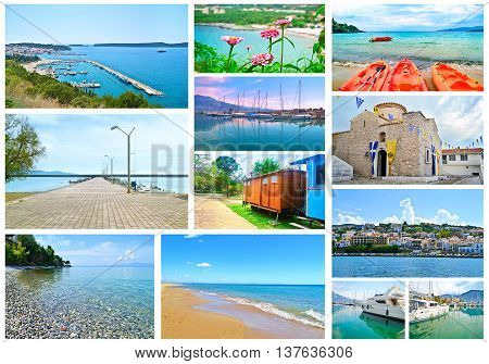 collage of Peloponnese Greece - Pylos, Kalamata, Stoupa, Dimiova church