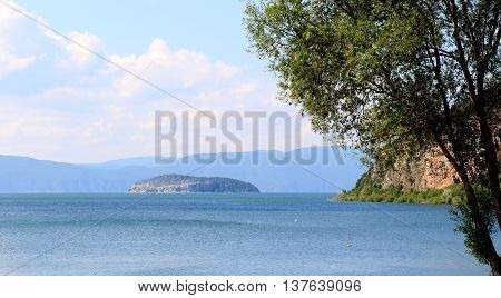 picture of a Lake Prespa Macedonia. View from village of Konsko