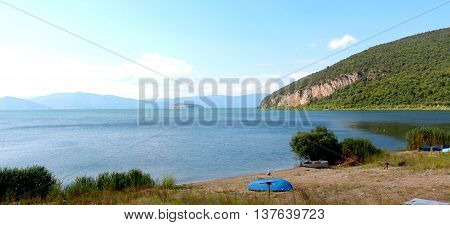 picture of a Lake Prespa Macedonia. View from village of Konsko