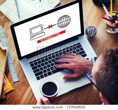 Reconnecting Access Disconnected Internet Concept