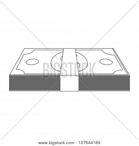 money bill rich, wad of cash , isolated vector illustration