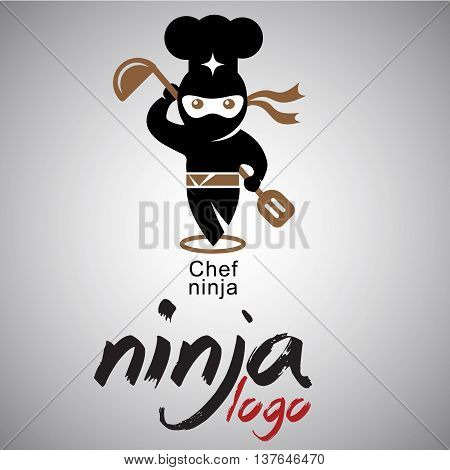 chef ninja logo concepts designed in a simple way so it can be use for multiple proposes like logo ,marks ,symbols or icons.