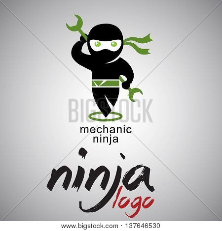 mechanic ninja logo concepts designed in a simple way so it can be use for multiple proposes like logo ,marks ,symbols or icons.