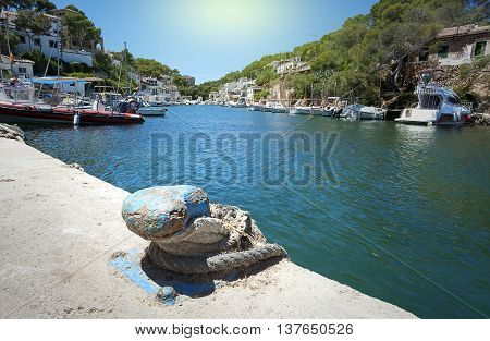 Mallorca Spain. Mallorcais island. Fisherman village Cala Figuera in Mallorca Spain