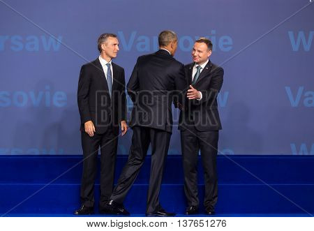 Barack Obama, Jens Stoltenberg And Andrzej Duda At Nato Summit