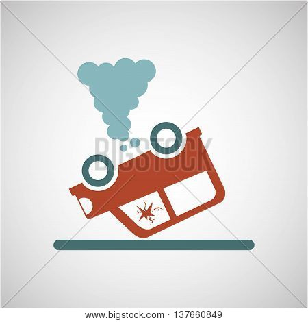 ensure protection insurance risk car isolated, vector illustration