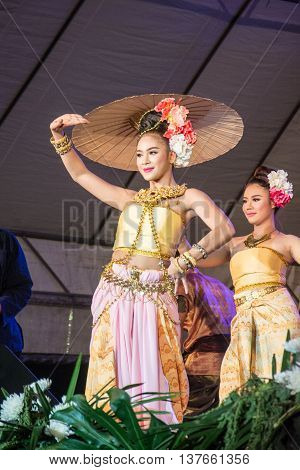 Lamphun Thailand - May 16 2016 : The actor musician show in Lamphun International Drum & Cuture Festival At Lamphun Thailand. May 16 2016.