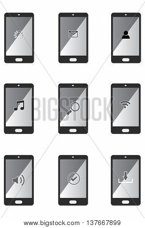 Net icon in mobile symbol human finger mobile touch icon cursor