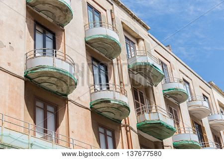 Houses with balcony at Syracusa Sicily Italy