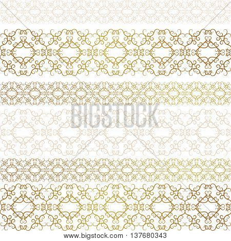 Vintage Seamless Gold Pattern Victoian Calligraphic Ornament