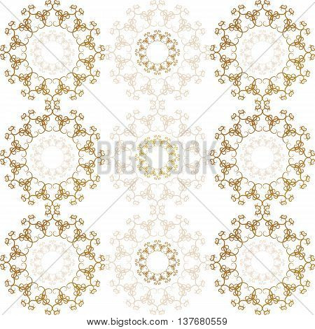 Vintage Seamless Gold Pattern Victoian Calligraphic Ornament