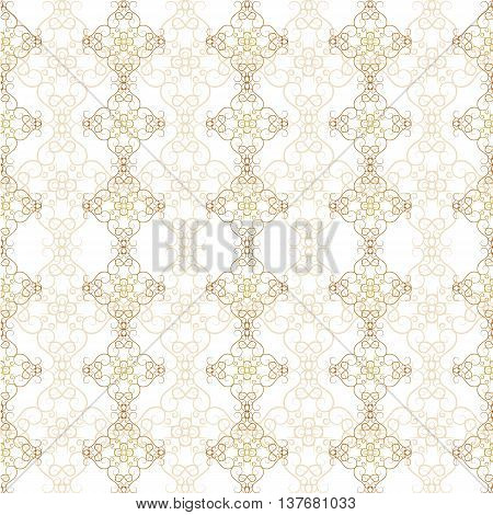 Vintage Seamless Gold Pattern Victoian Calligraphic Ornament