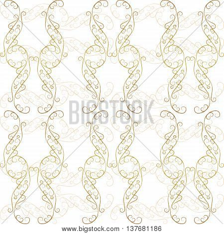 Vintage Seamless Gold Pattern Victoian Calligraphic Ornament